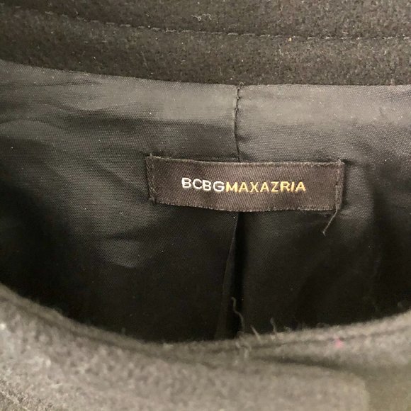 BCBG MAXAZRIA WOOL CASHMERE LEATHER BELT LONG COAT - Picture 6 of 6